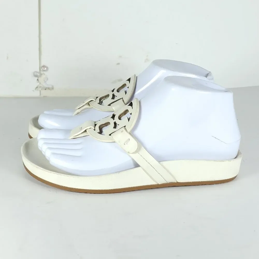 Tory Burch Miller Cloud Women's US5,5 New Ivory Leather Flat Thong Sandals